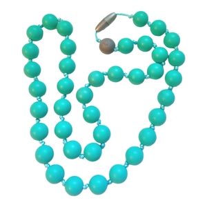 Turquoise Colored 14" Long Bead Necklace or Craft Accent
